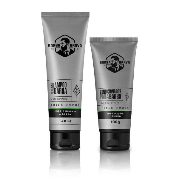 combo shampoo condicionador para barba fresh woods