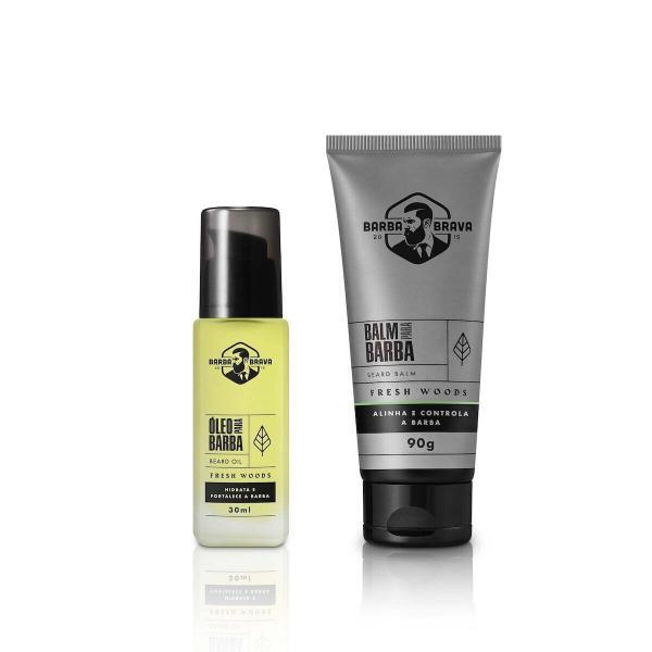 kit oleo e balm para barba fresh woods
